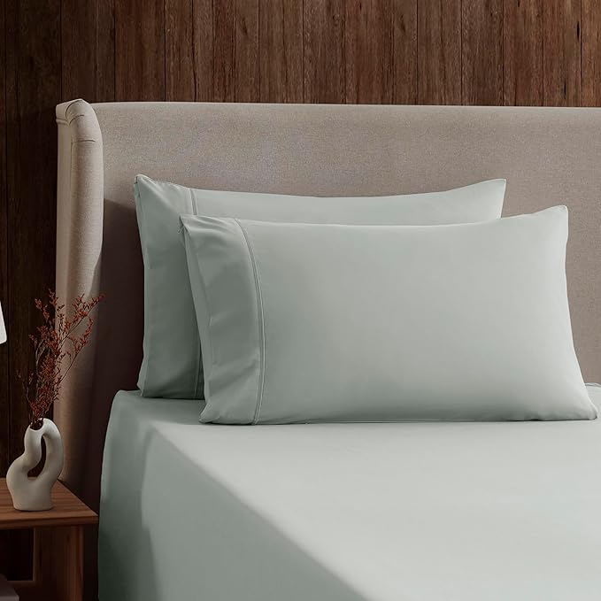 Nestl Twin Sheet Set - 1800 Ultra-Soft Microfiber Twin Bed Sheets - Double Brushed - Deep Pockets - Easy Fit - Extra Soft - 3 Piece Set - Bedding Sheets & Pillowcases (Twin, Sage Green)
