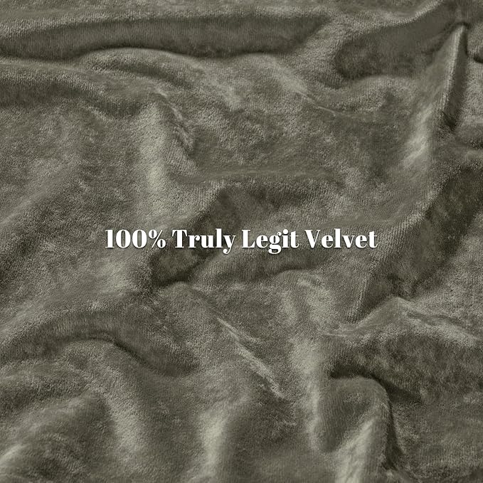 PHF Truly Velvet Duvet Cover Set Queen Size, 3pcs Ultra Soft Breathable Comforter Cover Set, Luxury Cozy Flannel Duvet Cover with Pillow Shams Bedding Collection, 90" x 90", Smokey Olive