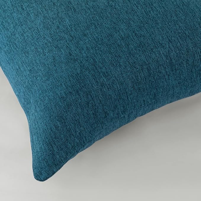 AMBERIS 2 Pillowcases (45×45cm)(Without Insert) Blue, Imitation Linen Decorative 2 Pillowcases (Without Insert) for Home Hotel