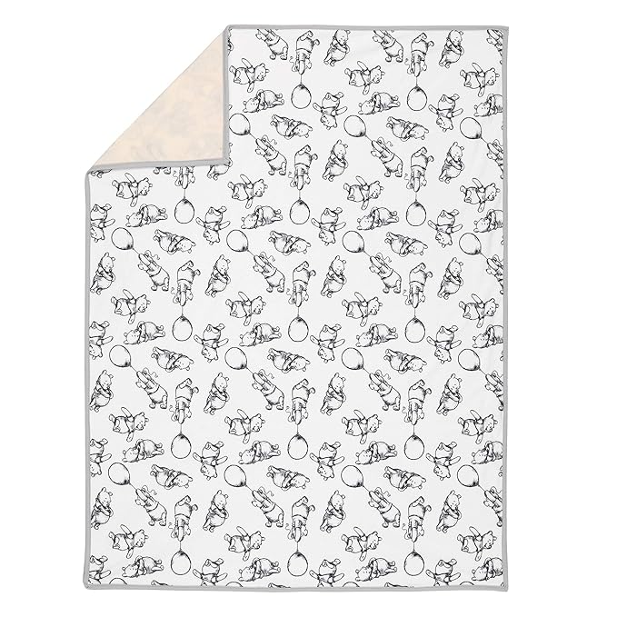 Lambs & Ivy Disney Baby Winnie The Pooh Baby Blanket - Tan/Cream Jersey/Minky