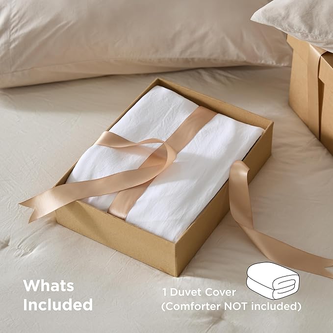 Bedsure California King Duvet Cover Only - Prewashed Cotton-Like Polyester Extra Soft All Season Bedding, Includes 1 Cal King Duvet Cover 104x98 Inches with Zipper Closure, White, No Comforter