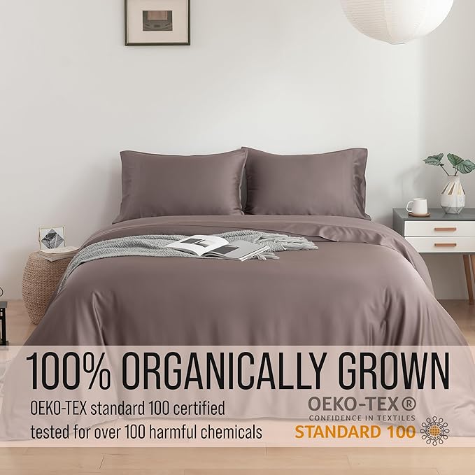 Bella Coterie | Luxury Bamboo Viscose Standard Size Pillowcase Set | 100% Organically Grown | Ultra Soft | Cooling | 2 Pcs [Mocha]