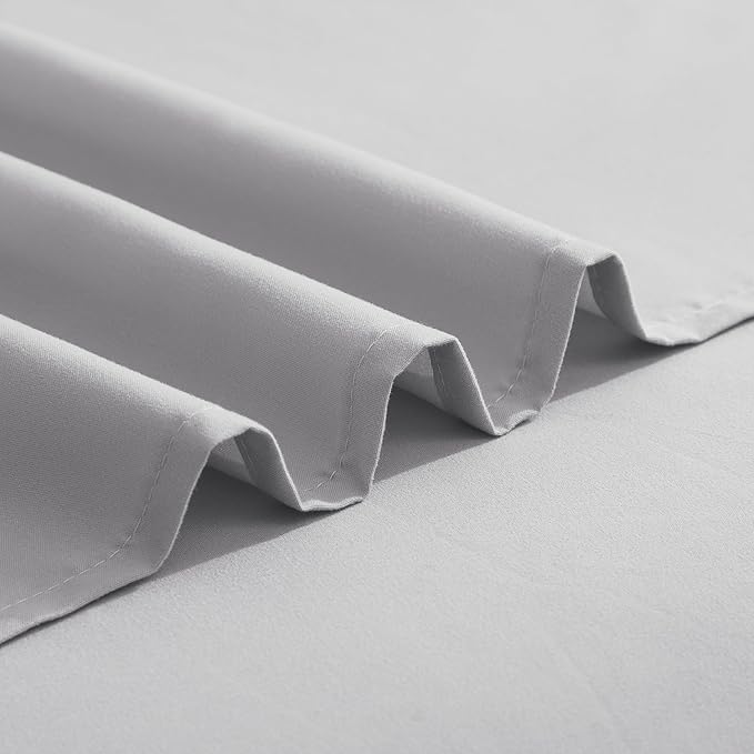 Elegant Comfort Luxurious 1500 Premium Hotel Quality Microfiber Three Line Embroidered Softest 4-Piece Bed Sheet Set, Wrinkle and Fade Resistant, Queen, Silver-Light Grey