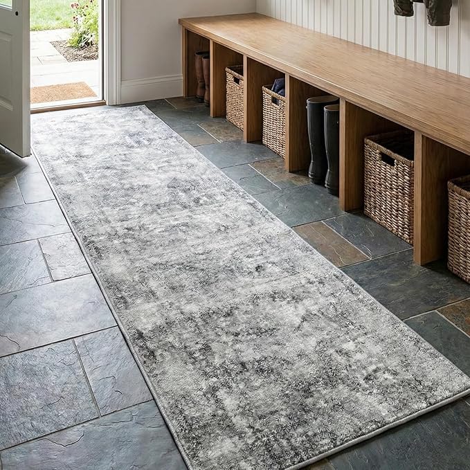 Well Woven Custom Size Runner - Choose Your Length - Patras Grey Vintage Medallion 27 Inches Wide x 75 Feet Long Runner Rug (27 in. x 75 ft.)