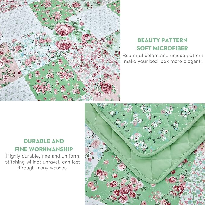 Oversized King Bedspread, Reversible, 6 Piece, 100% Microfiber, King/Cal King, Rose