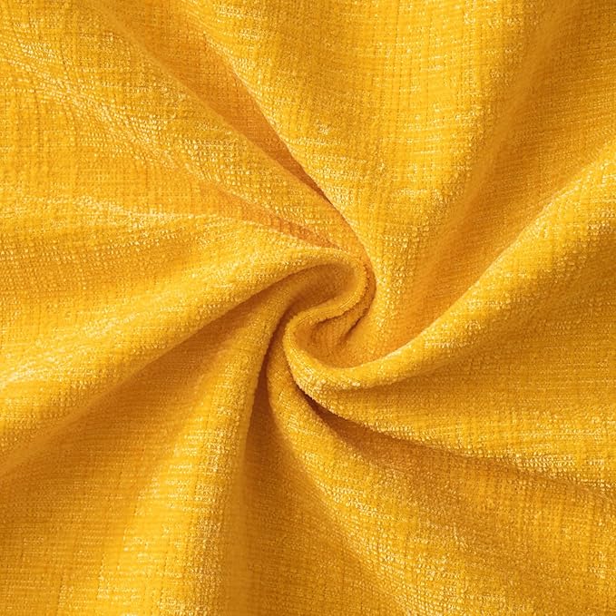 MIULEE Pack of 2 Couch Throw Pillow Covers 16x16 Inch Soft Goose Yellow Chenille Pillow Covers for Sofa Living Room Spring Home Decor Couch Solid Dyed Cases