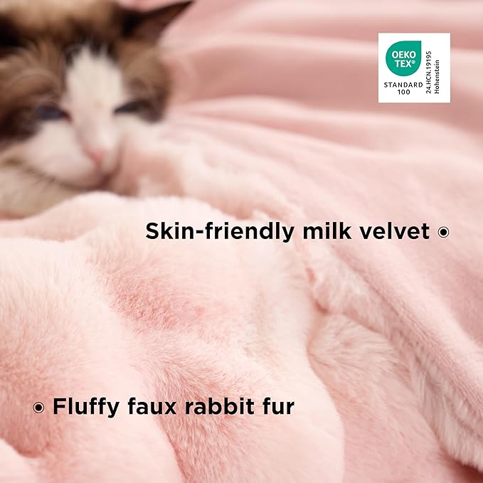 Bedsure GentleSoft Fluffy Fuzzy Tie-dye Pink Blanket for Valentines, Soft Cozy Fleece Faux Fur Throw Blanket for Couch, Cute Pink Decorations for Teen Girl, Thick Warm Plush Room Decor Gifts for Her