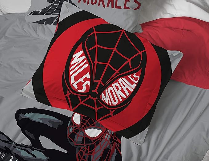 Jay Franco Marvel Miles Morales New Kid 7 Piece Queen Bed Set - Includes Comforter & Sheet Set Bedding - Super Soft Fade Resistant Microfiber (Official Marvel Product)
