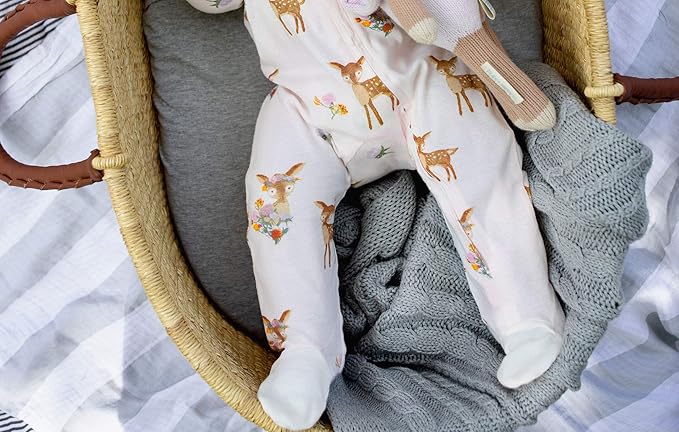 Burts Bees Baby Infant Blanket, Cable Knit, Made with 100% Soft Breathable Organic Cotton, Nursing Blankets, Machine Wash Baby Newborn Essentials, Size 30 x 40 Inch