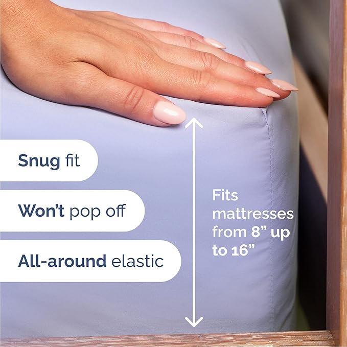 Cal King 6 Piece Sheet Set - Comfy Breathable & Cooling - Ultra-Soft Hotel Luxury Bedding Set w/ 8-16 Inch Deep Pockets - 1 Flat & 1 Fitted Sheet & 4 Pillowcases - Wrinkle Free & Easy Care - Lavender
