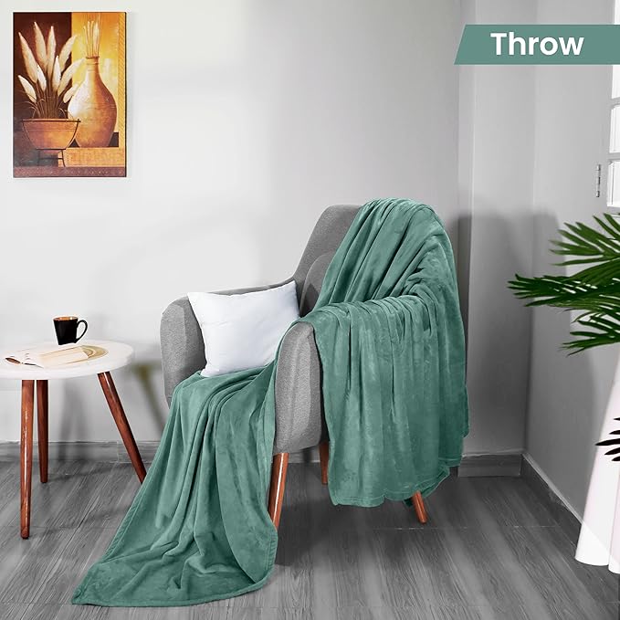 Utopia Bedding Fleece Blanket Throw Size Celadon 300GSM Luxury Anti-Static Fuzzy Soft Microfiber Blanket for Couch, Sofa and Bed (50x60 Inch)