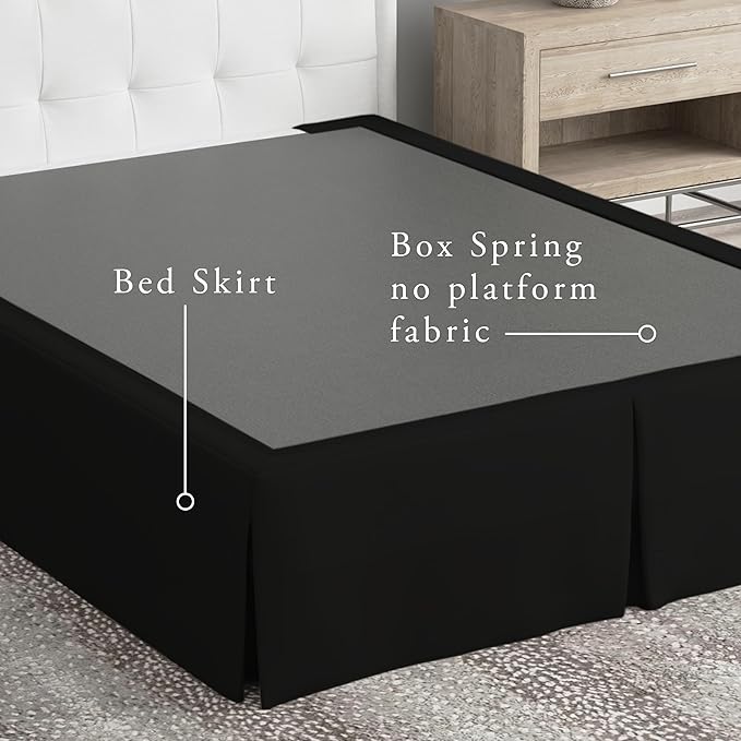 Bed Maker’s Never Lift Your Mattress Bed Skirt, Designed for Box Spring Beds, Split Corners, 14 Inch Drop Length, Full, Black
