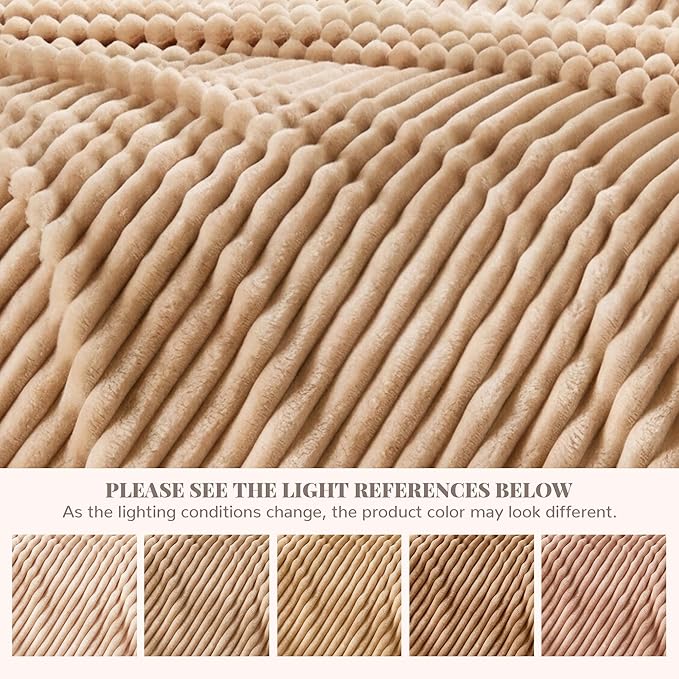 Light Brown Fleece Throw Blanket for Couch, Super Soft Cozy Blanket for Home Decor, Perfect Cozy Gifts for Women Men Gifts, Lightweight All Season Couch Blanket, 50x60 Inches