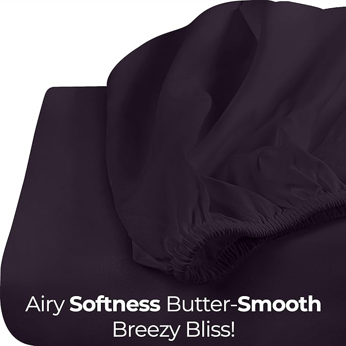 Utopia Bedding Queen Fitted Sheet - Bottom Sheet - Deep Pocket - Soft Microfiber - Shrinkage and Fade Resistant - Easy Care -1 Fitted Sheet Only (Purple)