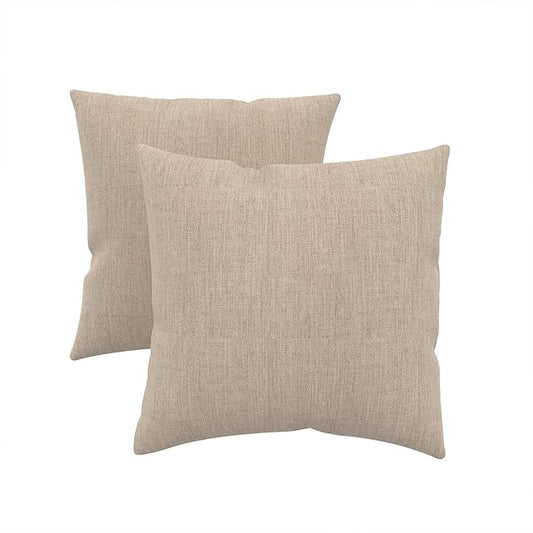 Covers & All Sunbrella Outdoor Throw Pillows, Pack of 2 Water Resistant & UV Fade Resistant Premium Square Throw Pillows (Inserts with Covers) for Indoor & Outdoor Use,16" x 16" Cast Ash