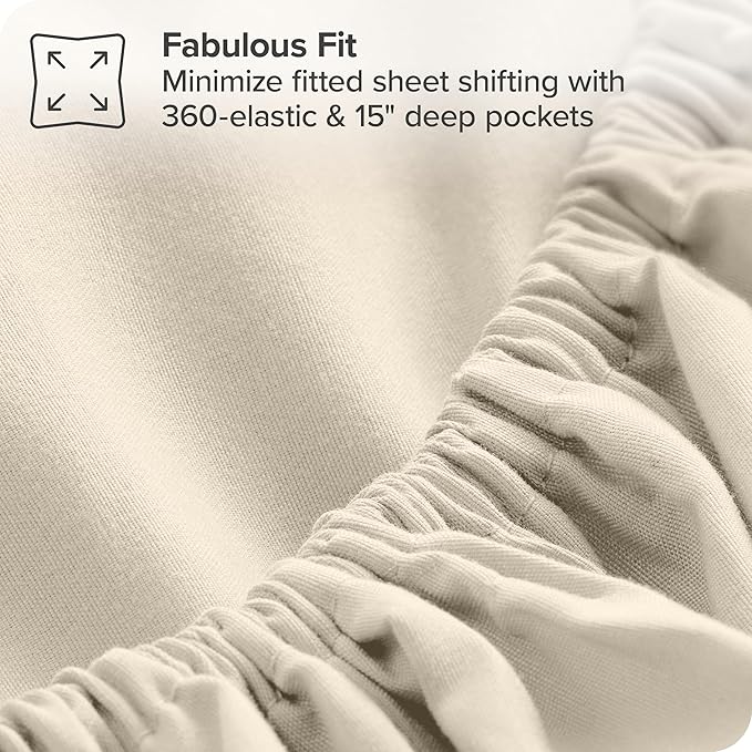 Bare Home Bed-in-A-Bag 7 Piece Comforter & Sheet Set - Full XL - Goose Down Alternative - Ultra-Soft 1800 Premium Bed Set (Full XL, Taupe/Sand)