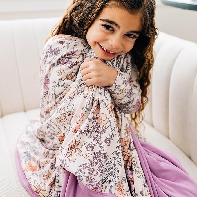 Copper Pearl Jumbo Premium Knit 3 Layer Stretchy Throw Blanket Flora