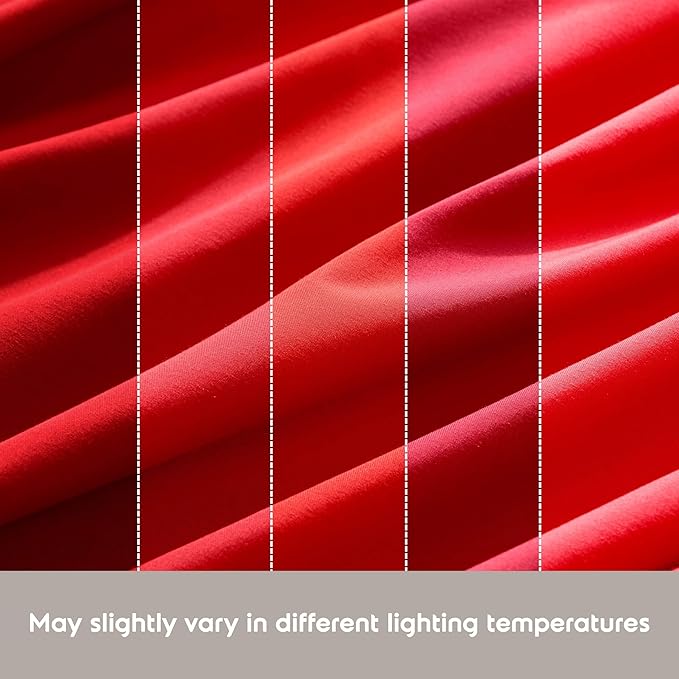Nestl Queen Sheet Set - Luxury 1800 Ultra-Soft Microfiber Bed Sheets - Double Brushed - Deep Pockets - Easy Fit - 4 Piece Set - Bedding Sheets & Pillowcases (Queen, Red)