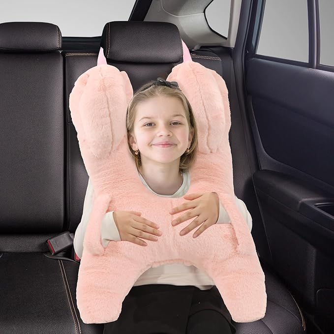 ROYALAY Kids Car Pillows for Sleeping with Handles, H-Shape Car Back Seat Travel Pillow for Sleeping, Child Car Sleeping Head Support Kids Neck Pillows for Travel, Comfy H Car Pillow