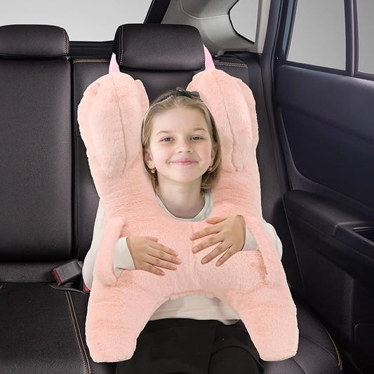 ROYALAY Kids Car Pillows for Sleeping with Handles, H-Shape Car Back Seat Travel Pillow for Sleeping, Child Car Sleeping Head Support Kids Neck Pillows for Travel, Comfy H Car Pillow