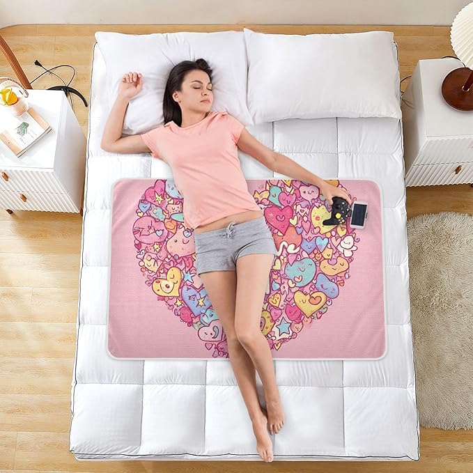Waterproof Bed Pad Reusable Changing Pad Toddler Mattress Protector Large Pee Pad Baby Diaper Pad Soft Washable Liner Be Brave Girl Hearts and Stars Pink