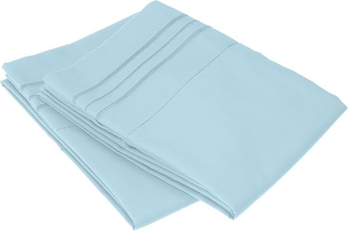 Elegant Comfort 1500 Thread Count Wrinkle & Fade Resistant Egyptian Quality Ultra Soft Luxurious 2-Piece Pillowcases, King Size, Aqua