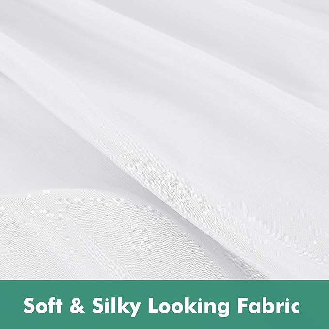 Biscaynebay Wrap Around Bed Skirts with Split Corners for Queen Beds 21" Drop, White Adjustable Elastic Dust Ruffles Easy Fit Wrinkle & Fade Resistant Silky Luxurious Fabric Machine Washable