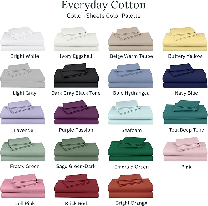 California Design Den Full Sheet Set - Natural 100% Cotton Sheets, Soft Sateen Weave, Fully Elasticized Deep Pockets, Breathable and Durable Bedding - Frosty Green
