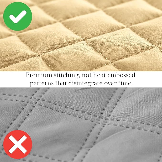 Southshore Fine Living, Inc. Twin Quilt Bedding Set, Soft Brushed Microfiber Coverlet, Stain & Pet Hair Resistant Bedding, Twin/Twin XL Quilt Bedspread Set with Matching Pillow Sham, Gold