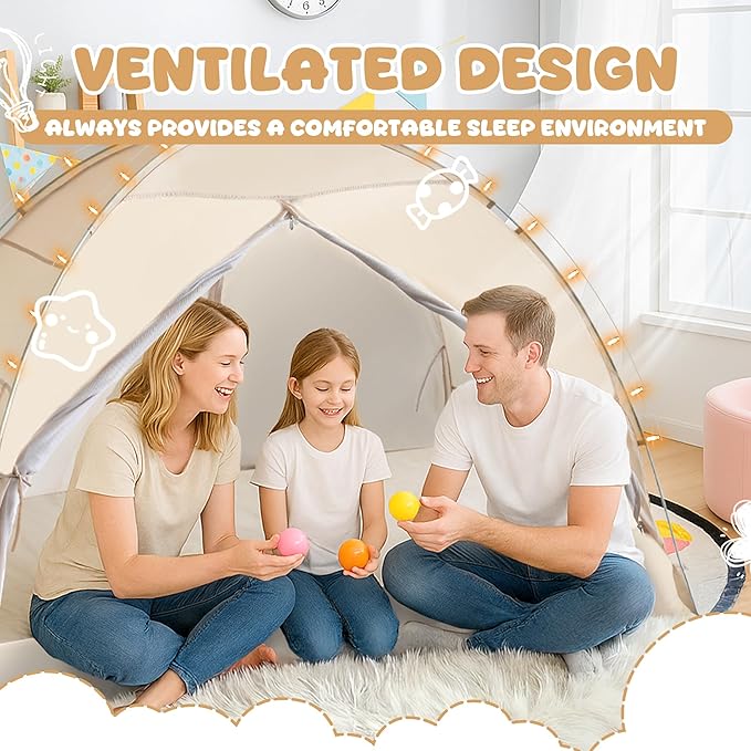 LEEDOR® Bed Tent Dream Tents Bed Canopy Shelter Cabin Indoor Privacy Warm Breathable Pop Up Twin/Full/Queen for Kids and Adult Patent Pending(Mattress Not Included)