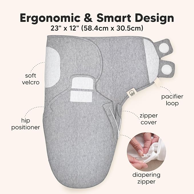 Baby Swaddle Sleep Sacks with Zipper - 3-Pack Swaddles for Newborns 0-3 Months, Infant, Baby Girls, Boys, Soft & Durable Newborn Sleep Sack, Easy Diaper Change Swaddling Blanket (Cloud, OS)