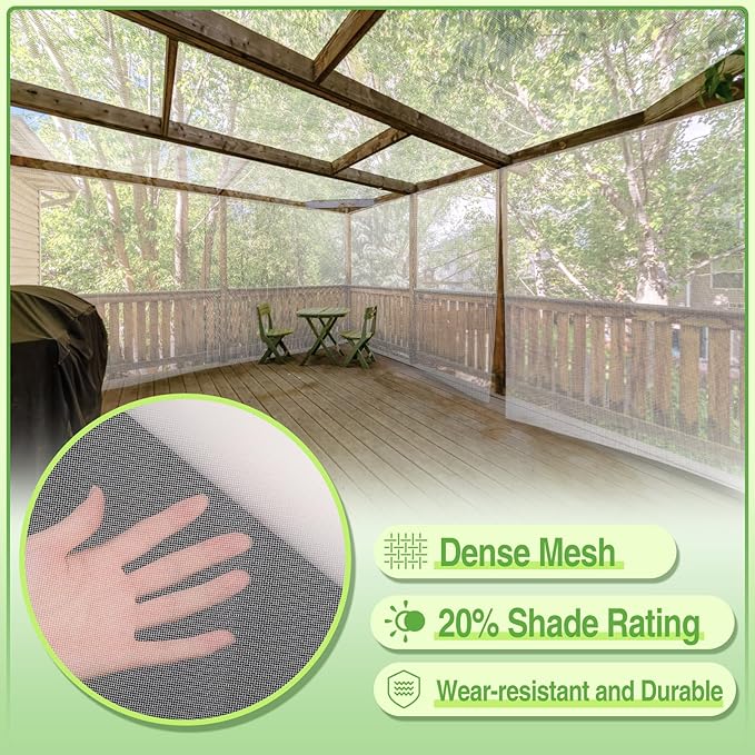 Stronger Garden Mesh Netting - 10 x 33 ft PP Nanocomposite Bird Net Barrier, Mosquito Netting Screen for Outdoor Plants Vegetables Patios Balconies Terraces, Shading Rate 20% (White)