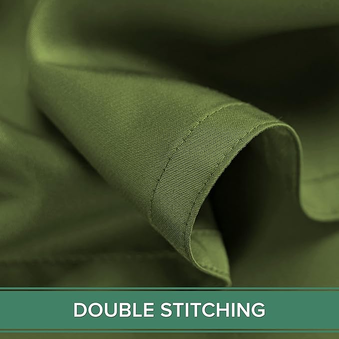 Pure Bamboo King Sheets, Genuine 100% Organic Viscose Derived from Bamboo Bed Sheet Set, Luxuriously Soft & Cooling, Double Stitching, 2 Year Quality Promise (King, Pesto)