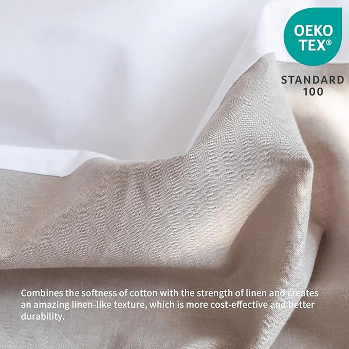 BISELINA French Linen Bed Skirt with Pleated Corner 22-Inch Tailored Drop Natural Flax Cotton Blend Basic Dust Ruffle Soft Cozy Farmhouse Bedding (22" Twin, Basic Grey)