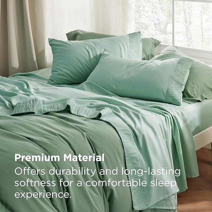 Bedsure Twin XL Sheet Sets Dorm Bedding - 3 Pieces Soft Extra Long Twin Sheets, Hotel Luxury, Easy Care Microfiber for Women, Men, Mint Green