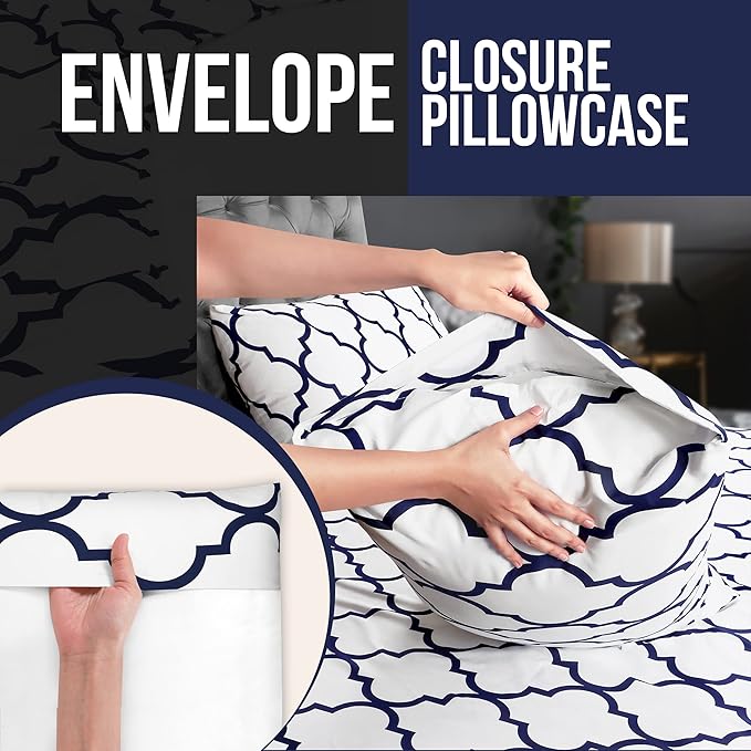 Utopia Bedding Twin Sheet Set, Soft Microfiber 3 Piece Bed Sheets with 15" Deep Pocket - Easy Care Brushed Microfiber (Quatrefoil - White)