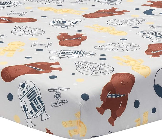 Lambs & Ivy Star Wars Signature Millennium Falcon 100% Cotton Fitted Crib Sheet