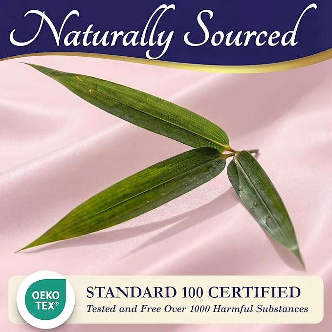 DECOLURE 100% Viscose Derived from Bamboo Sheets Twin Size - Luxury 3 Pc Naturally Cooling Sheets, Ultra Soft Bed Set - Deep 17" Pockets, Durable Double Stitching, Oeko Tex Standard (Light Pink)