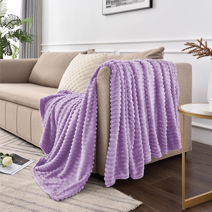 BEDELITE Valentines Day Blanket for Couch, 3D Ribbed Jacquard Soft and Cozy Fleece Throw Blanket for Sofa and Chair, Fluffy Plush Lightweight Blankets for Bed, for Women, 50x60 inches