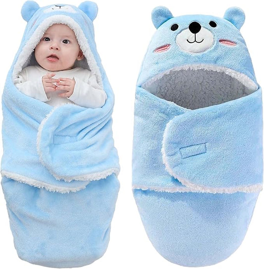 Baby Swaddle Blanket – Ultra Soft Plush Wrap for Newborns 0-6Months, Warm Sherpa Receiving Blanket Essential for Infant Sleep