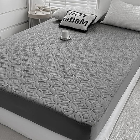 FELTYBED Queen Size 60"x80" Waterproof Mattress Protector, Soft Bed Grey Mattress Cover Queen, Breathable Mattress Pad Cover with Deep Pocket 6"- 15", Noiseless Washable