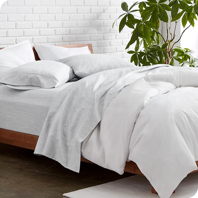 Bare Home Full Sheet Set - Luxury 1800 Ultra-Soft Microfiber Double Brushed - Deep Pockets - Easy Fit - 4 Piece Set - Bedding & Pillowcases (Full, Heathered Pewter)
