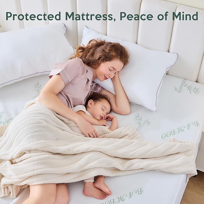 MUXHOMO Twin XL Mattress Protector, 100% Waterproof Mattress Cover Twin XL Size Bed, Cooling and Breathable Bed Pad Cover, Deep Pocket 8"-21"