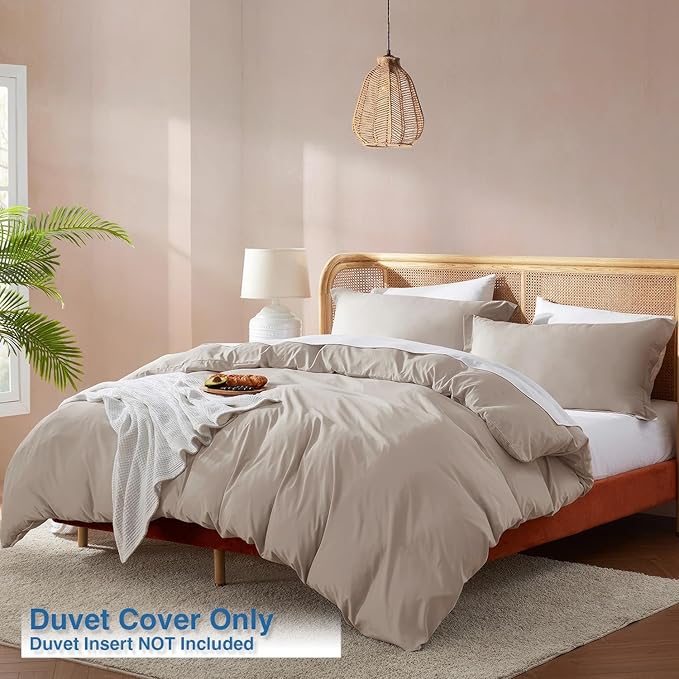 Nestl Linen California King Duvet Cover Sets - Soft Double Brushed Cal King Duvet Cover, 3 Piece, with Button Closure, 1 Duvet Cover 104x98 inches and 2 Pillow Shams