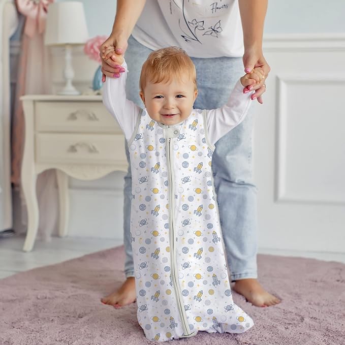Mama Cheetah Baby Sleep Sack 0.5 TOG, Organic Cotton Baby Wearable Blanket with Two-Way Zipper, Swaddle Transition Baby Sleeping Bag for Newborn Infant Toddler Boy Girl, 12-18 Months