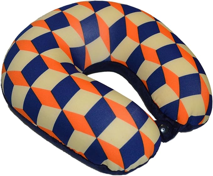 Bookishbunny U Shaped Micro Beads Microbead Neck Head Support Travel Pillow, 12"x12"x4" (BlueOrange)