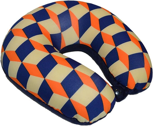 Bookishbunny U Shaped Micro Beads Microbead Neck Head Support Travel Pillow, 12"x12"x4" (BlueOrange)