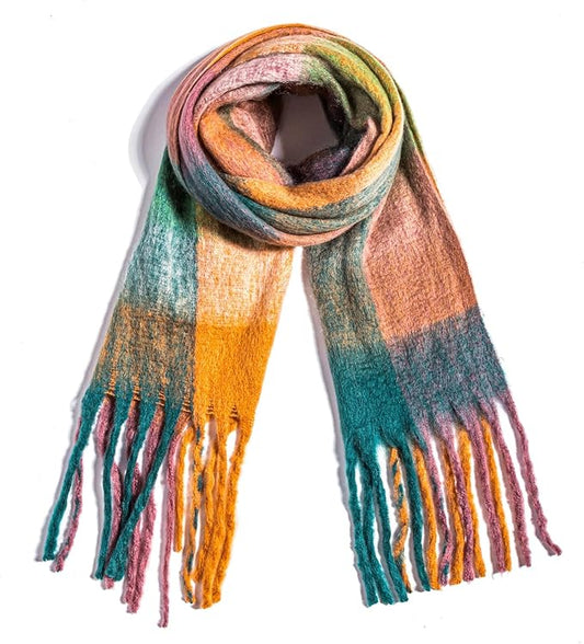 Winter Women Chunky Scarf Warm Blanket Big Thick Large Oversized Wrap Colorful Long Solid Scarves