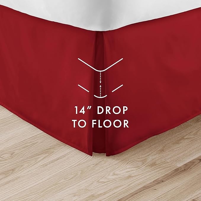 Linen Market Bed Skirt - Ultra Soft Microfiber - Easy Fit with 14 Inch Tailored Drop - Hotel Quality, Shrinkage & Fade Resistant - Bed Cover - King Bed Set - Bedroom Décor - (King, Burgundy)