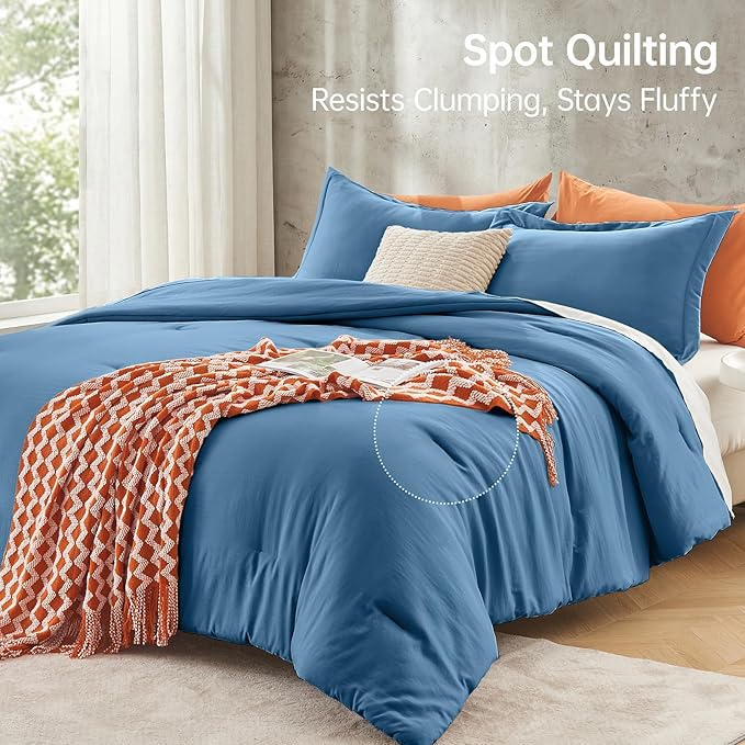 MUXHOMO Full Comforter Sets, All Season Ultra Soft Down Alternative Bedding - 3 Piece Lightweight Bed Set Includes 1 Comforter (82"x86") and 2 Pillow Shams (20"x26"), Teal